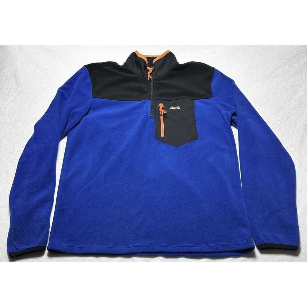 Le Tigre Sweatshirt Mens Small Blue Quarter Zip 1/4 Tri Flex Fleece Jacket